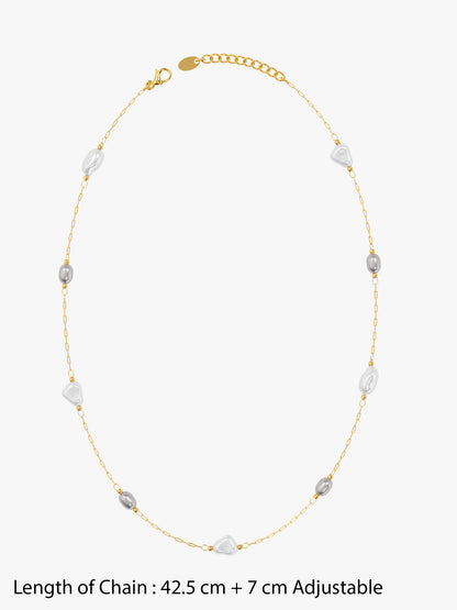 Pearl Sprinkle Gold Plated Necklace