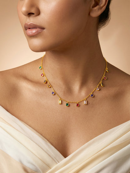 Color Pop Charm Gold Plated Necklace