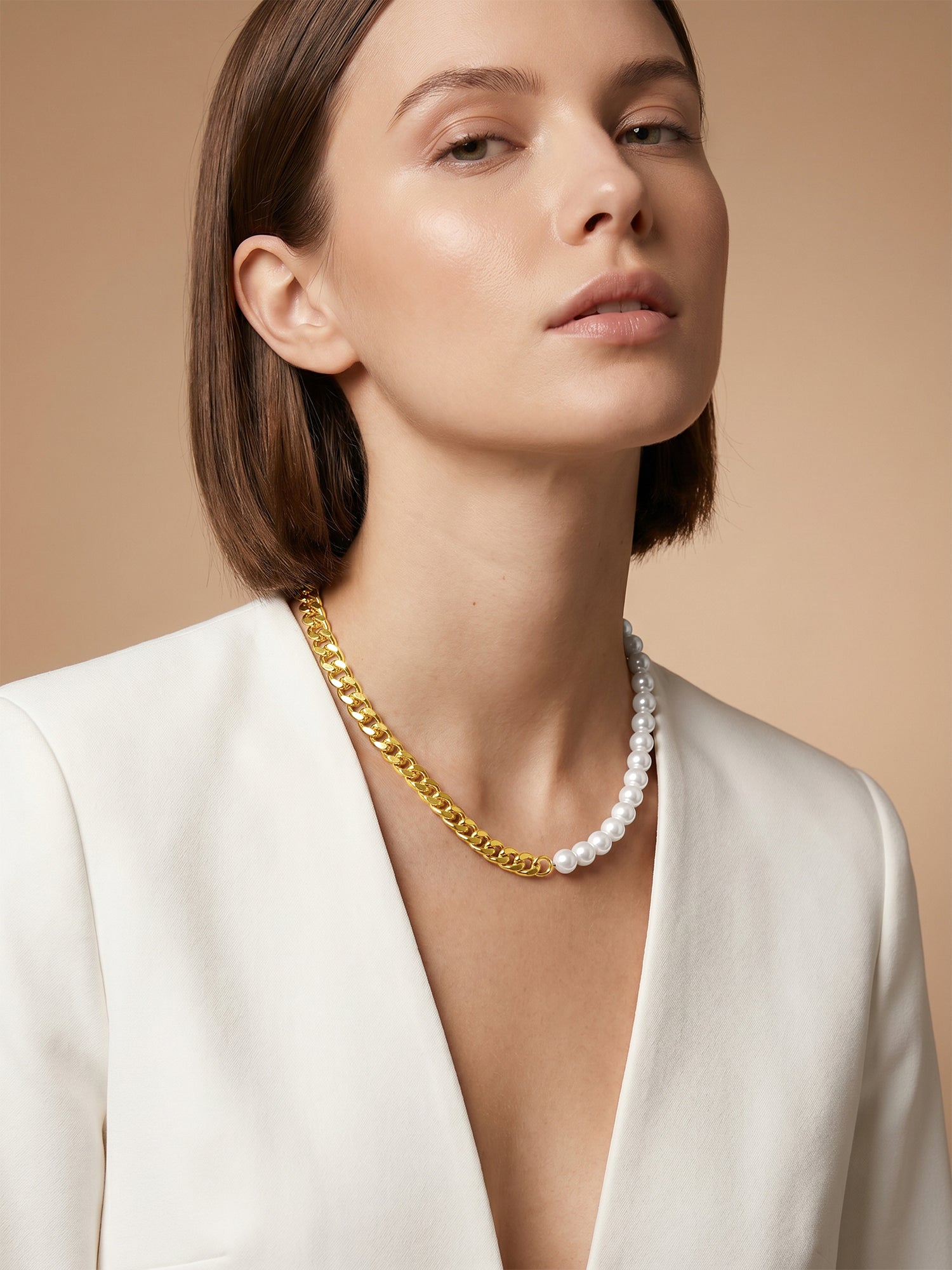 Pearl Layer Love Gold Plated Necklace