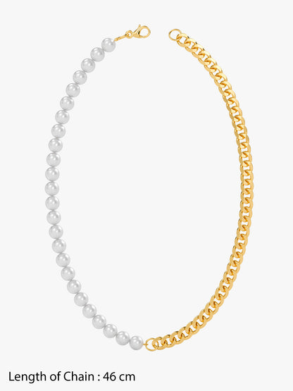 Pearl Layer Love Gold Plated Necklace