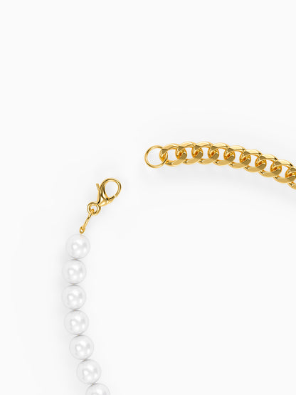 Pearl Layer Love Gold Plated Necklace