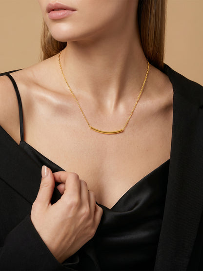 Arc Line Gold Plated Necklace
