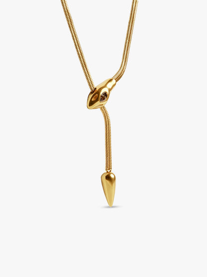 T-Bar Energy Gold Plated Lariat Necklace