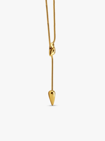 T-Bar Energy Gold Plated Lariat Necklace