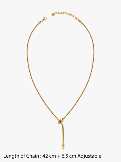 T-Bar Energy Gold Plated Lariat Necklace