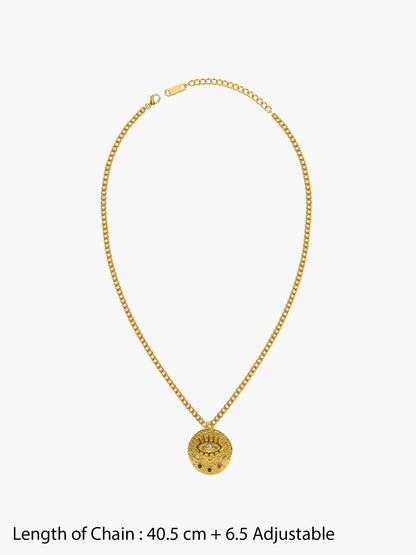 OnnMe by GIVA Coin Text Gold Plated Pendant With Link Chain