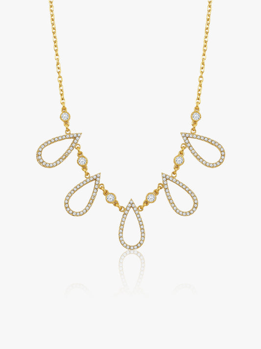 Chain Spill Gold Plated Necklace