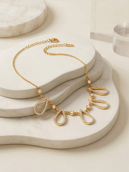 Chain Spill Gold Plated Necklace