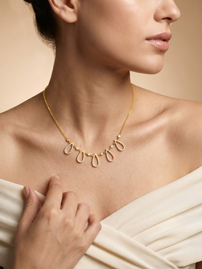 Chain Spill Gold Plated Necklace