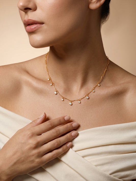 IXIA by GIVA Orbit Charm Gold Plated Necklace