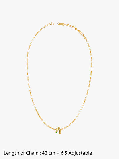 Linear Drop Gold Plated Necklace