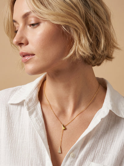 Drop Theory Gold Plated Lariat Necklace