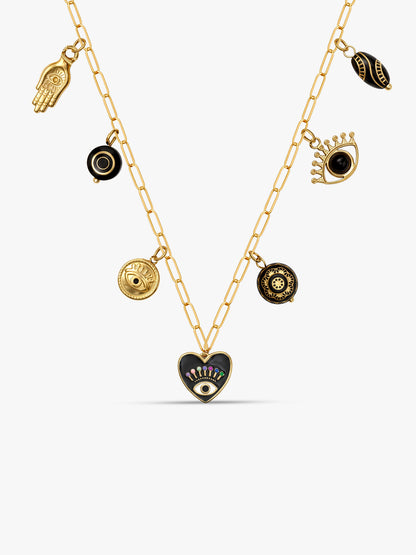 Mystic Signal Gold Plated Charm Necklace