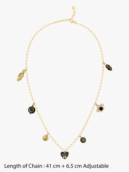Mystic Signal Gold Plated Charm Necklace
