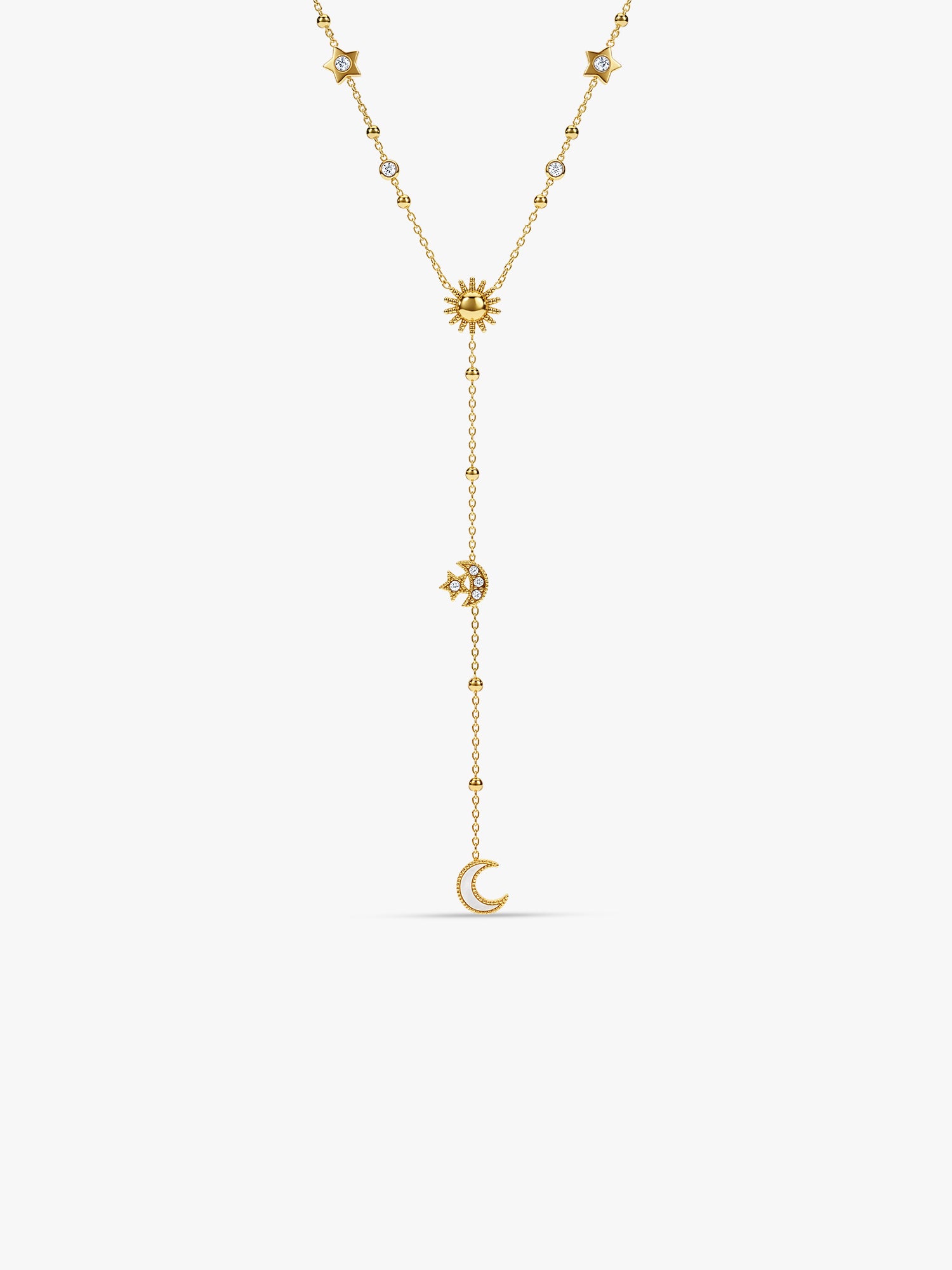 Moon Signal Gold Plated Y Necklace