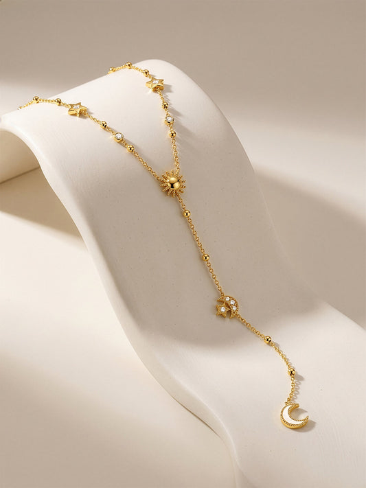 IXIA by GIVA Moon Signal Gold Plated Y Necklace