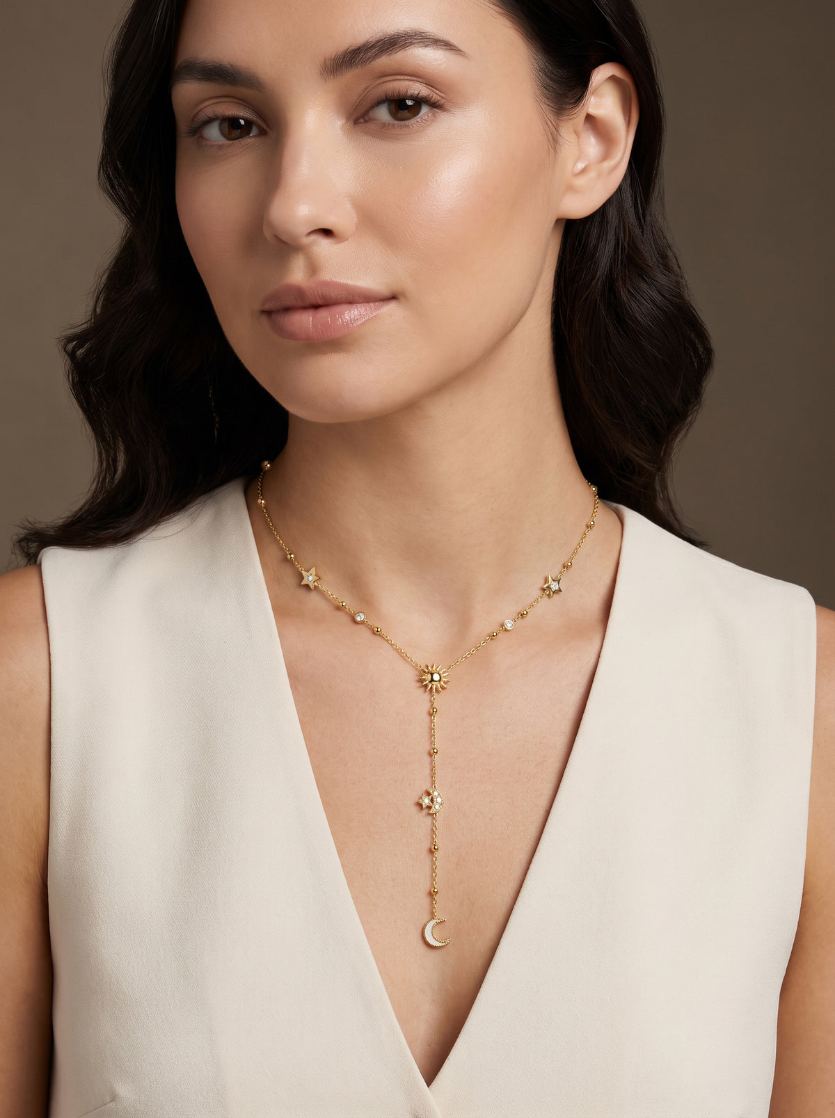 IXIA by GIVA Moon Signal Gold Plated Y Necklace