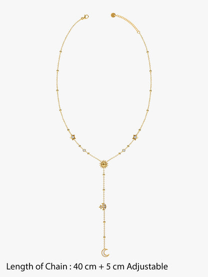 IXIA by GIVA Moon Signal Gold Plated Y Necklace