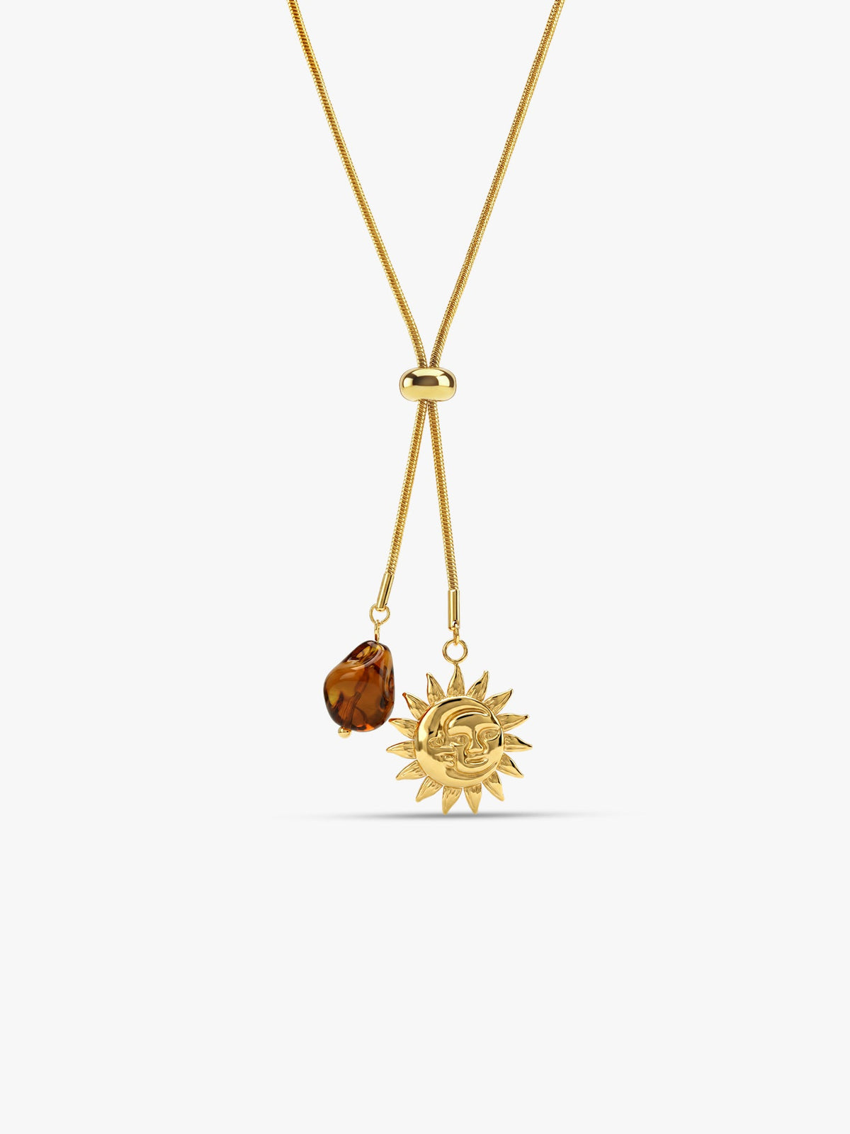 IXIA by GIVA Solar Mood Gold Plated Lariat Necklace