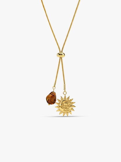 IXIA by GIVA Solar Mood Gold Plated Lariat Necklace