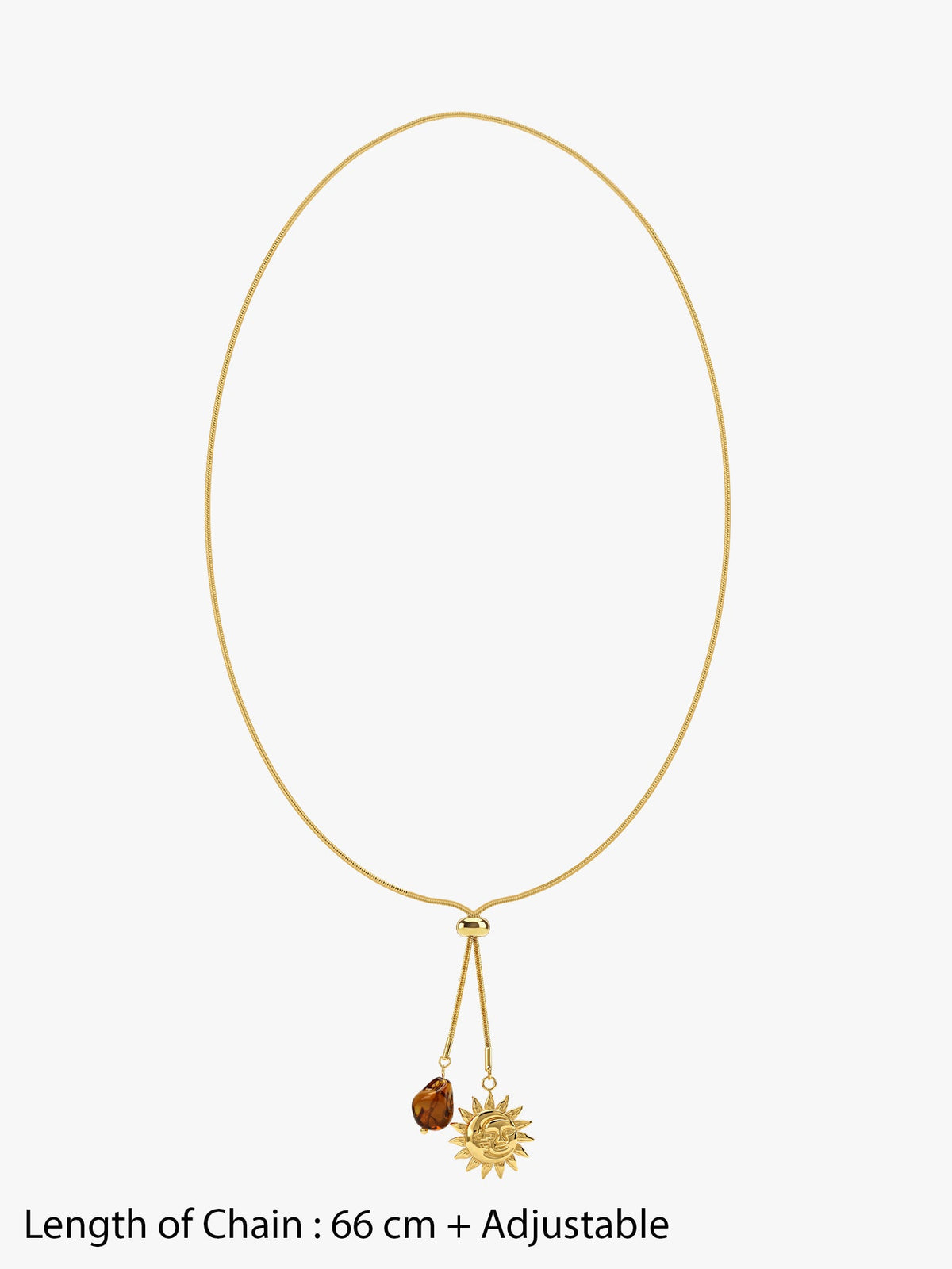 IXIA by GIVA Solar Mood Gold Plated Lariat Necklace