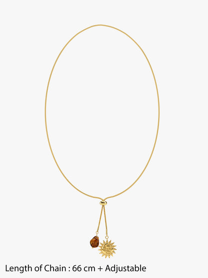 IXIA by GIVA Solar Mood Gold Plated Lariat Necklace