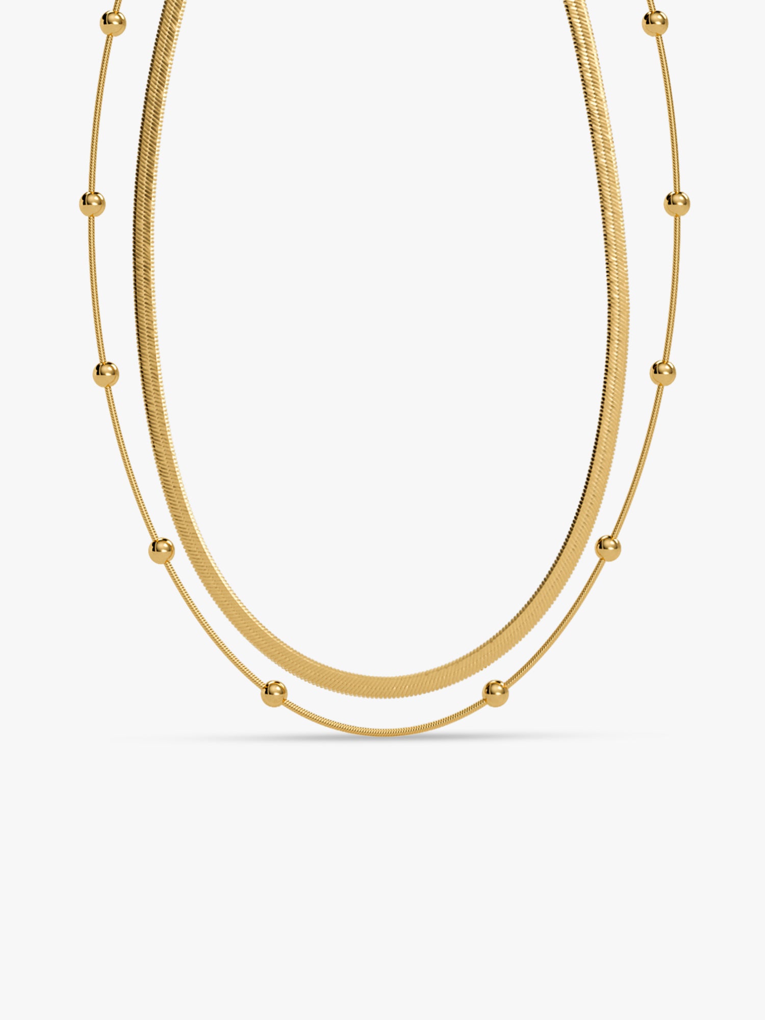  Main Character Gold Plated Layered Necklace