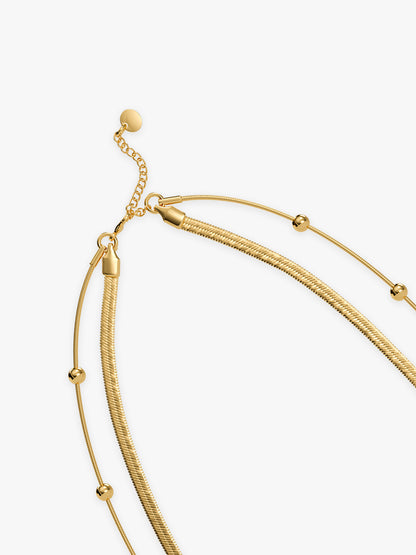 Main Character Gold Plated Layered Necklace