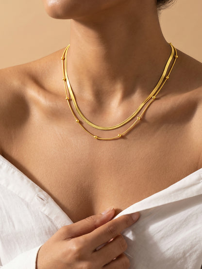 Main Character Gold Plated Layered Necklace