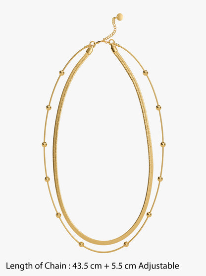 Main Character Gold Plated Layered Necklace