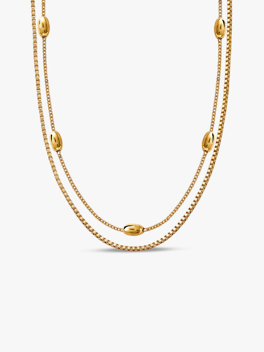 Chain Theory Gold Plated Layered Necklace