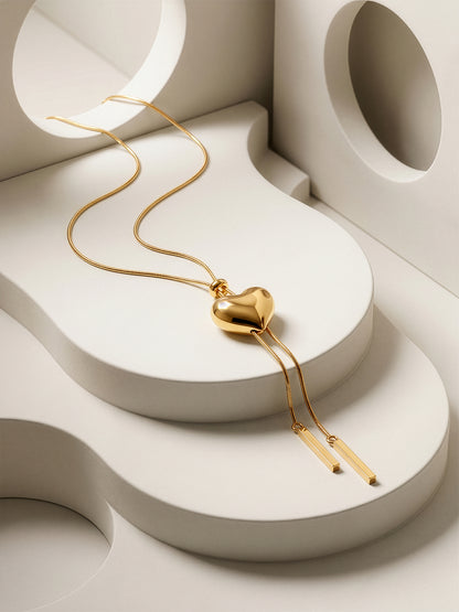 Flow Line Gold Plated Y Necklace