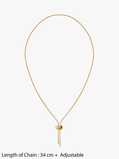 Flow Line Gold Plated Y Necklace