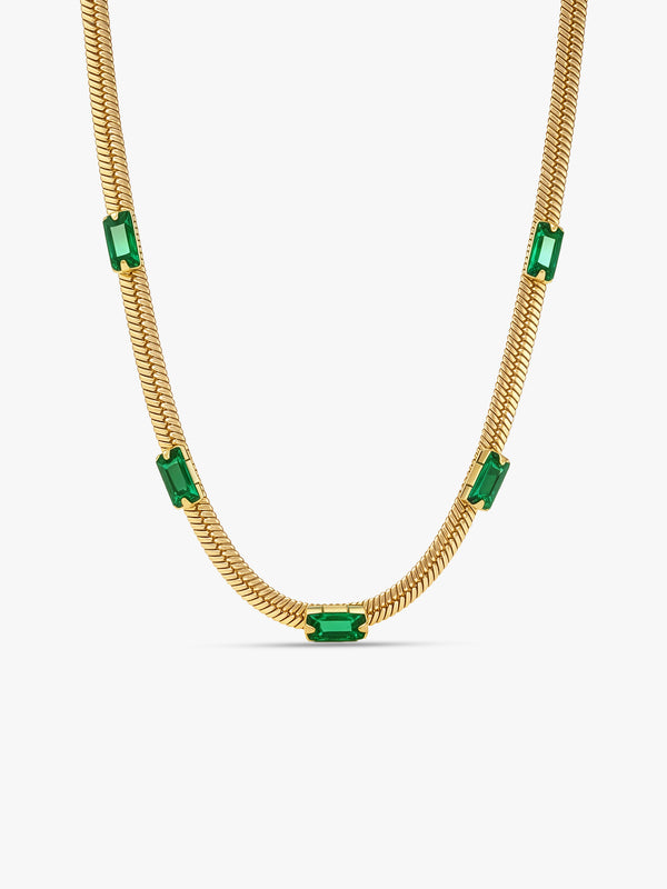 Green Static Gold Plated Necklace – ONNME