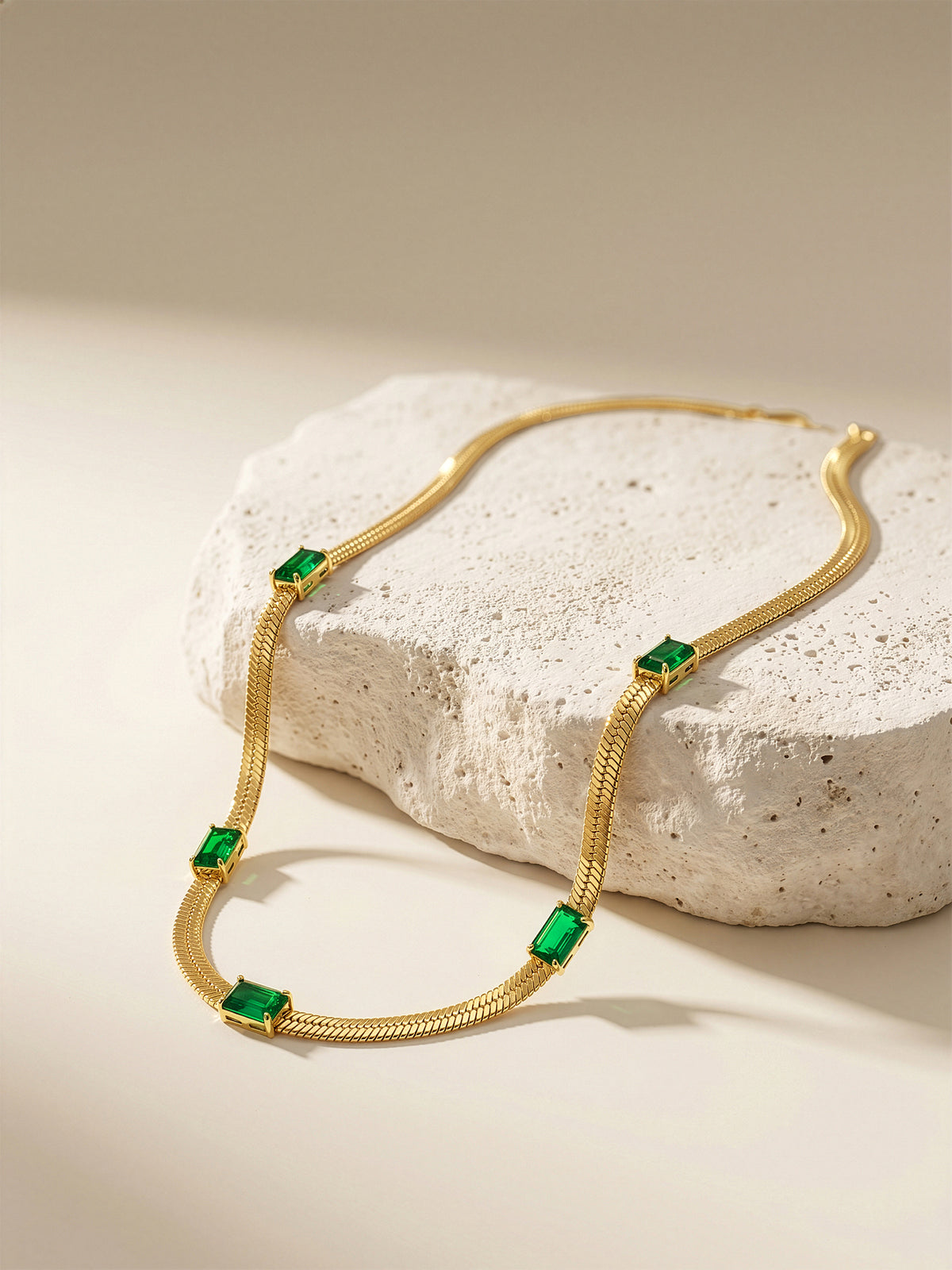 IXIA by GIVA Green Static Gold Plated Necklace