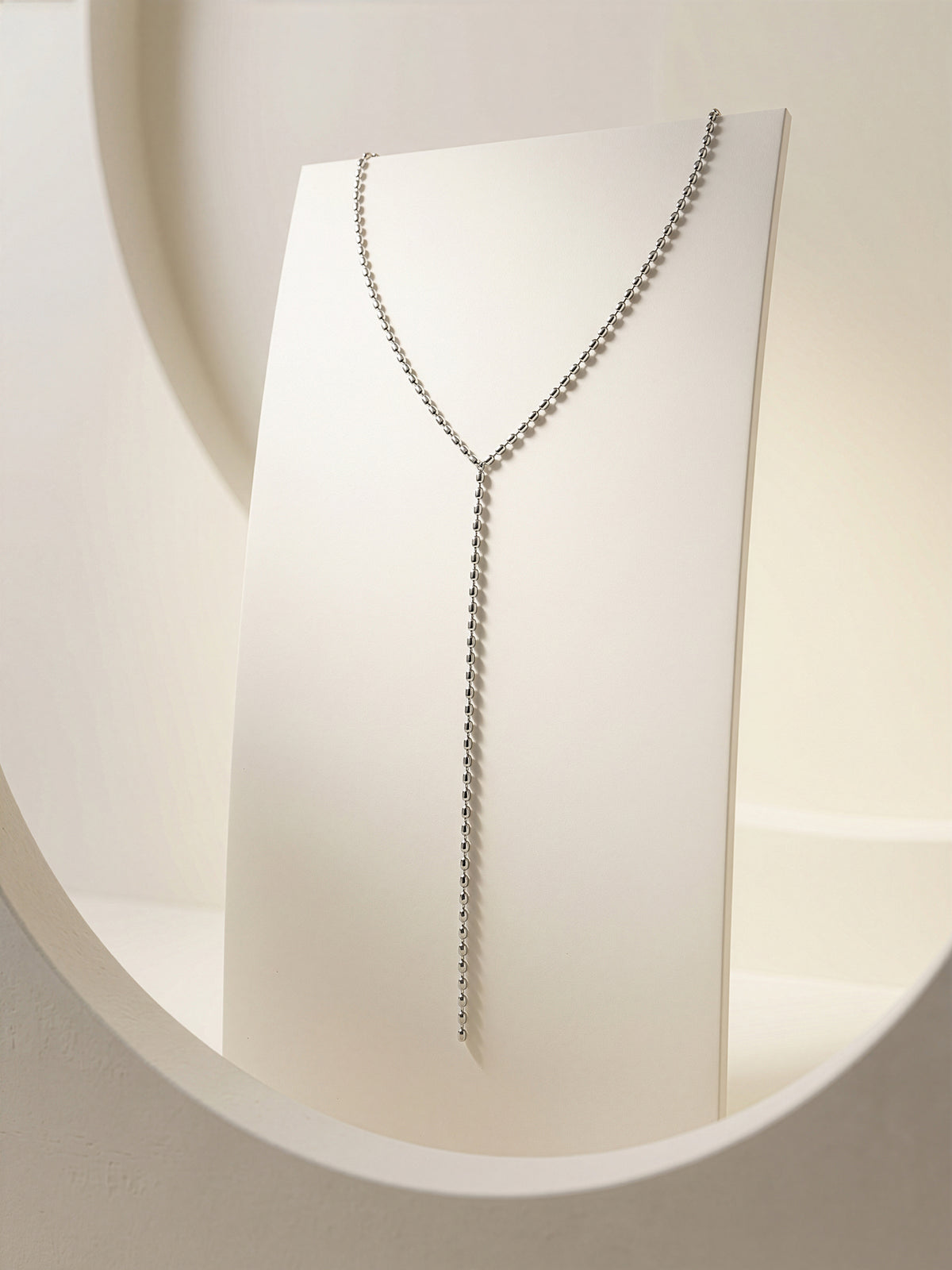 IXIA by GIVA Ice Line Y Rhodium Plated Lariat Necklace