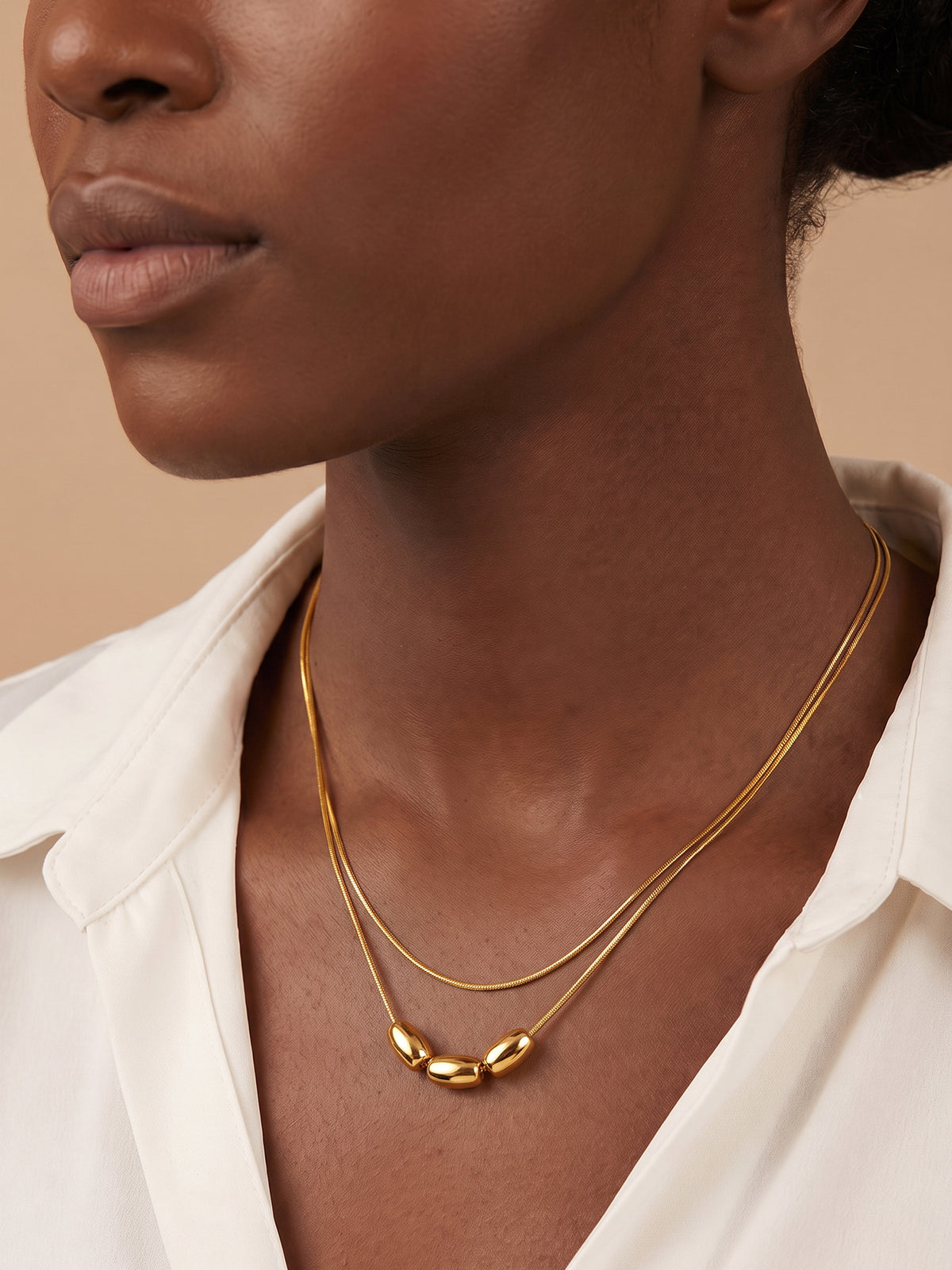 IXIA by GIVA Bare Glow Gold Plated Layered Necklace