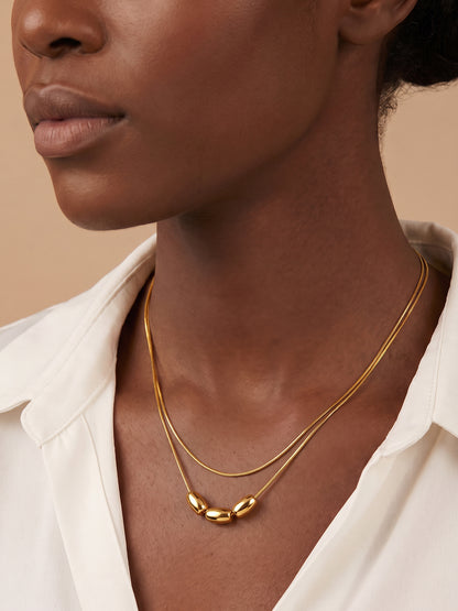 IXIA by GIVA Bare Glow Gold Plated Layered Necklace