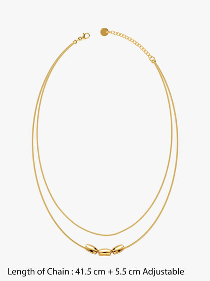 IXIA by GIVA Bare Glow Gold Plated Layered Necklace