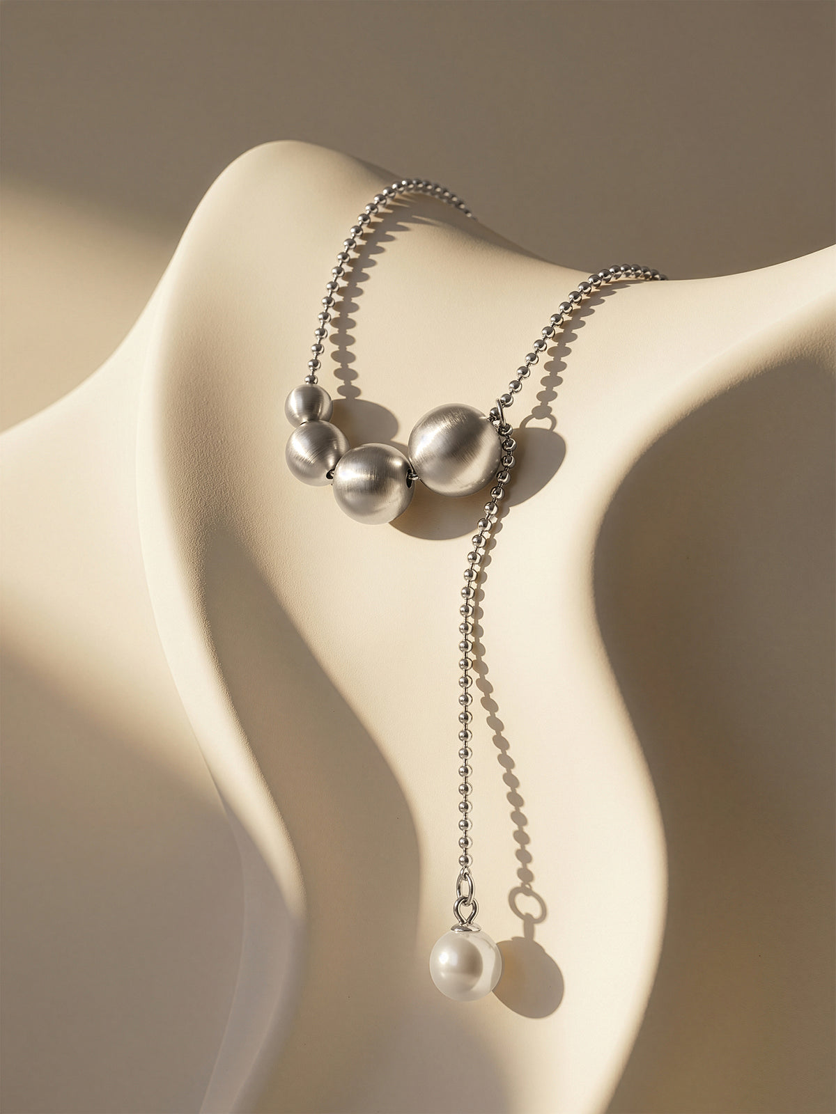 IXIA by GIVA Chrome Pulse Rhodium Plated Charm Necklace