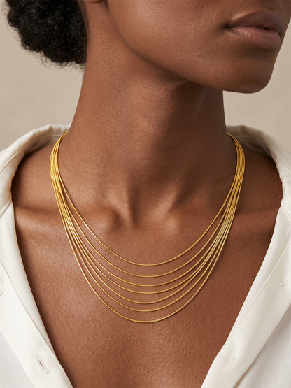Stack Attack Gold Plated Layered Necklace