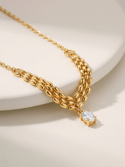 Tied Up Gold Plated Layered Necklace