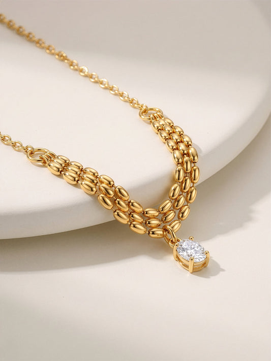 IXIA by GIVA Tied Up Gold Plated Layered Necklace