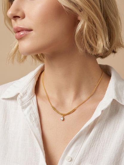 Tied Up Gold Plated Layered Necklace