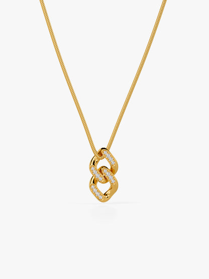 Drip Links Gold Plated Pendant With Link Chain