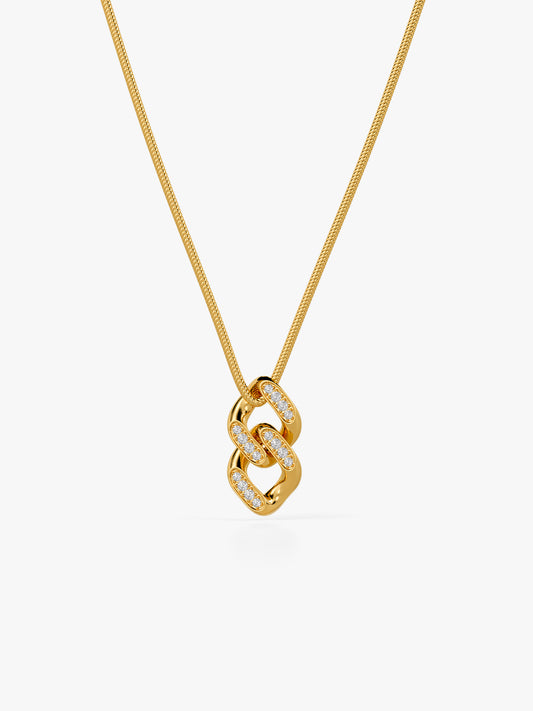 Drip Links Gold Plated Pendant With Link Chain