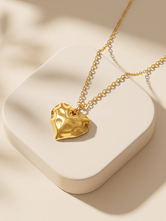IXIA by GIVA Crush Material Gold Plated Pendant With Chain
