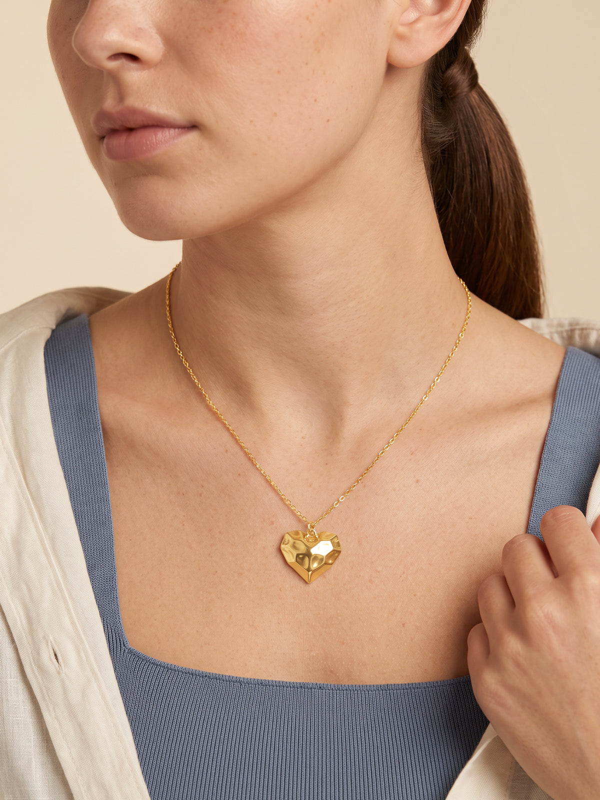 IXIA by GIVA Crush Material Gold Plated Pendant With Chain