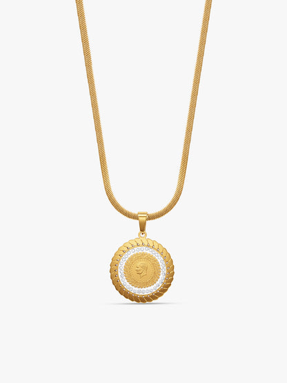 IXIA by GIVA Coin Couture Gold Plated Pendant With Chain