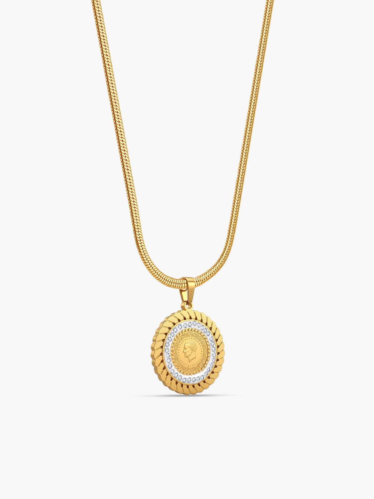 IXIA by GIVA Coin Couture Gold Plated Pendant With Chain